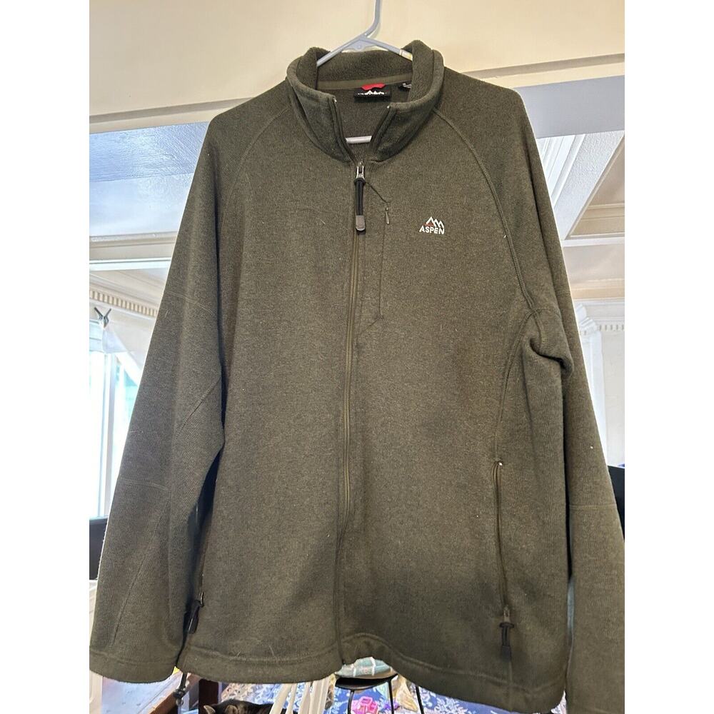 Aspen Green Full Zip Up Sweater Size XL